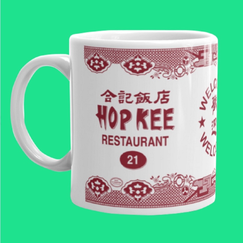Hop Kee NYC Chinatown Restaurant Red and White Mug